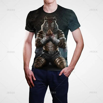 Muay Thai Gym Graphic T Shirt For Men Women Kids 3D Thai Boxing Sports Printed Tee Shirts Streetwear Short Sleeves Quick Dry Top - The Clothing Company Sydney