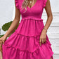 Summer Midi Dresses Casual Red Ruffle Big Hem Holiday Beach Dress Fashion Sleevelee V Neck Dresses The Clothing Company Sydney