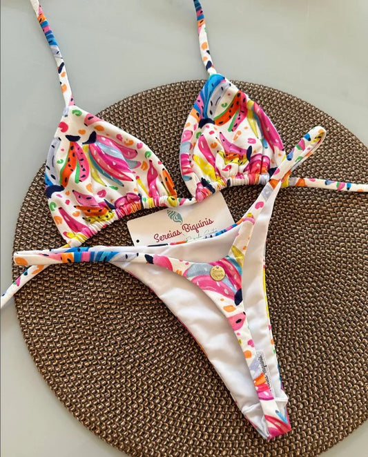 2 Piece Swimwear Leopard Printed Micro Bikini Set Striped Beachwear Summer Swimsuit Two-pieces Thong Bathing Suit