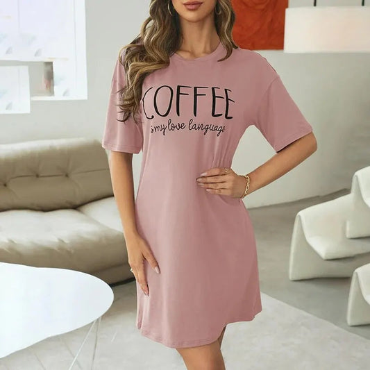 Women's Nightdress Short Sleeve Cartoon Nightgowns Sweet Casual Sleepwear Pyjamas Sleepdress The Clothing Company Sydney