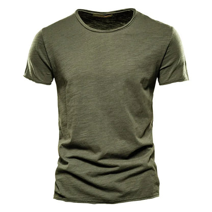 100% Cotton Men's T-shirt Casual Soft Fitness Summer T-shirts O-Neck Short Sleeve Top