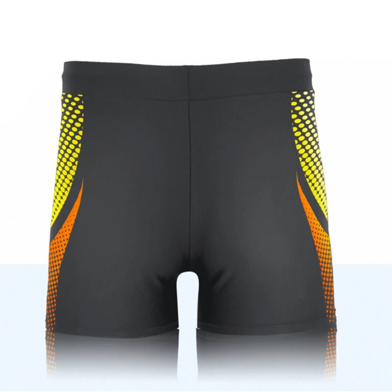 Geometric Graphic Letter Print Men's Swim Trunks With Drawstring Quick Dry And Stretchable Summer Shorts