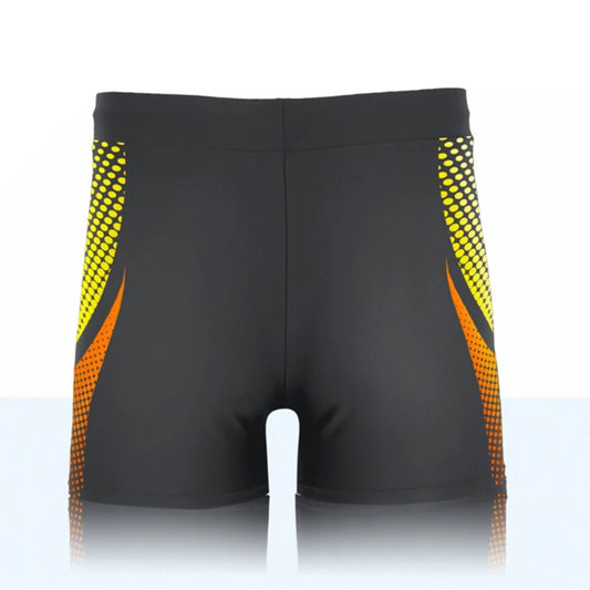 Geometric Graphic Letter Print Men's Swim Trunks With Drawstring Quick Dry And Stretchable Summer Shorts