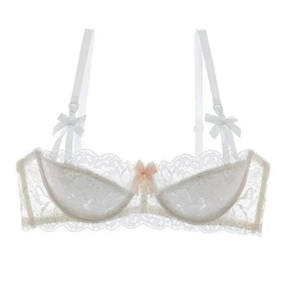 2 Piece Pull-up Bra with Bow Breathable Lace Bra Anti-slip Cup Date Night Set The Clothing Company Sydney