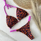 Women's Bikini Roped Swimsuit Set Split European And American Printed Beach Swimwear