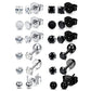 3-8mm Small Black Silver Colour Earrings Stone CZ Crystal Ear Studs Surgical Steel Cubic Unisex Accessories