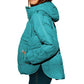 Autumn Winter Padded Jacket For Women Fashion Pockets Long Sleeves Hooded Pullovers Casual Coat