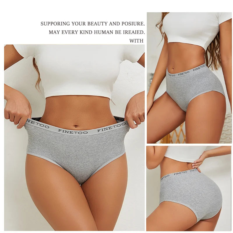 Women's Seamless Cotton Briefs Women Plus Size Panties Solid Color Breathable Underwear Low Waist Soft Lingerie Undies