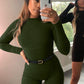 Casual Women's Knitted Bodycon Jumpsuit Fashion Long Sleeve Short Sport One-piece Suit Spring Back Zipper Yoga Playsuit The Clothing Company Sydney