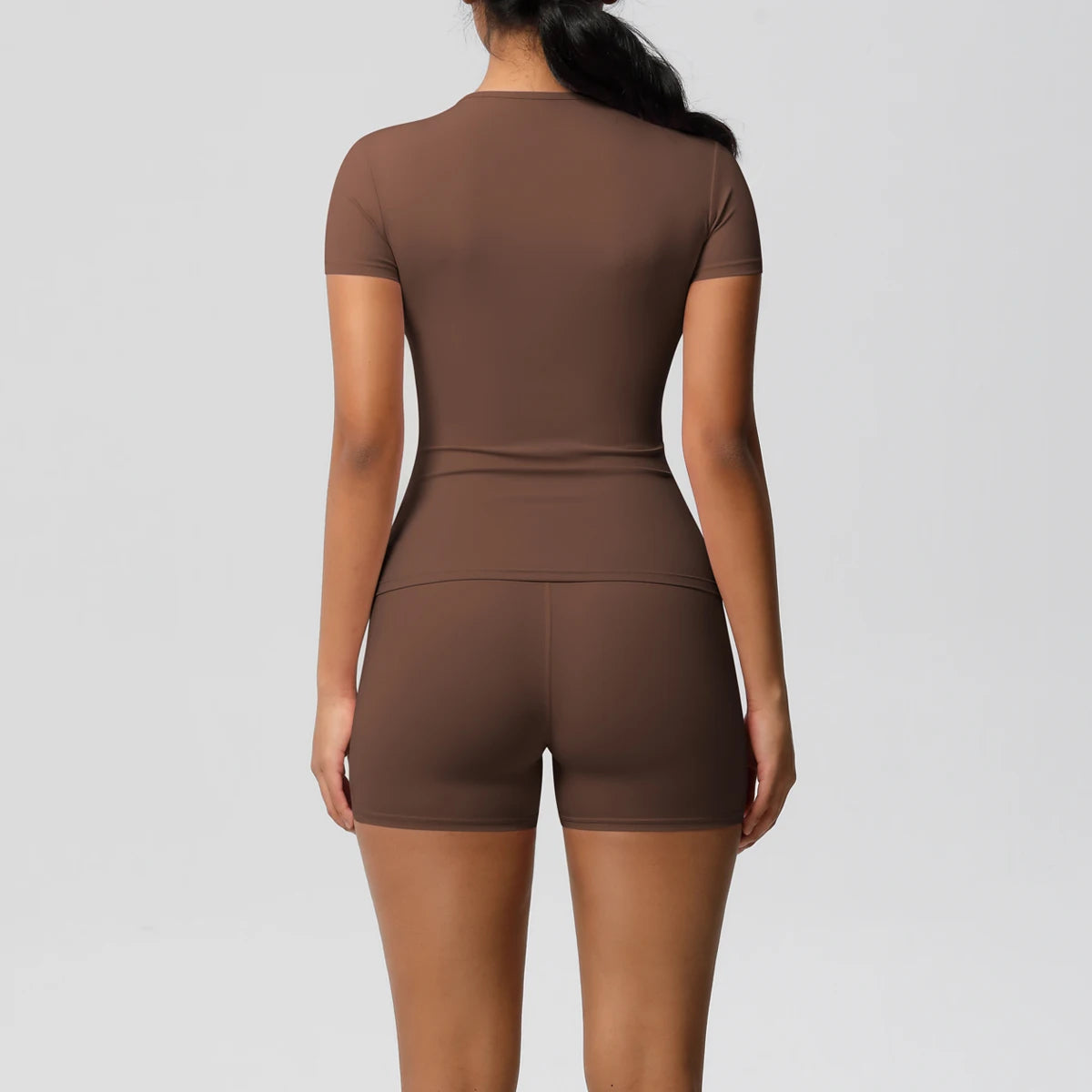 Workout Sportswear 2 Piece Piece Female Yoga Shirt Push Up Workout Clothes Outdoors Sport  High Waist  Fitness Sport Shorts