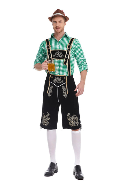 Men's Three Piece Oktoberfest Lederhosen Costume Bavarian German Festivals Suspenders Shirt Hat Male Cosplay Costume The Clothing Company Sydney