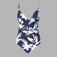 Deep V Neck One-piece Swimsuit Women Removable Bra PMonokini Summer Beach Swimwear