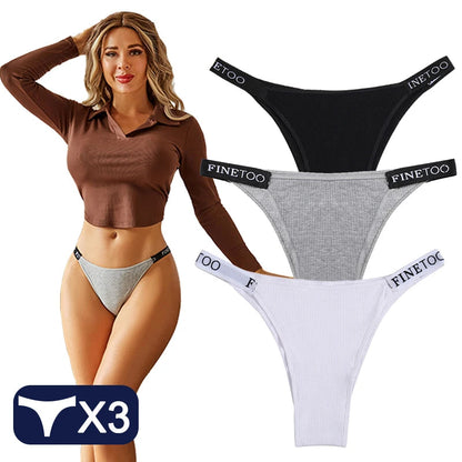 3 Women Cotton Panties Briefs Underpants Female  Thongs Women's T-Back Intimate Lingerie Underwear The Clothing Company Sydney