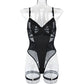 Lace Bodysuit Women's Transparent Lingerie See Through Black Tights Fitness Sissy Crotchless Erotic Body