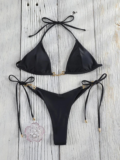 2 Piece Push Up Bikinis Two Piece Suit Bathsuit Bikini Sets Hollow Out Swimsuit String Bathwear Low Waist Swimwear