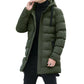 Men's Winter Warm Long Outwear Hooded Thicken Mid-length Hooded Warm Coat Puffer Jacket Fashion Parka Overcoat