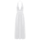 Womens Nightclub Deep V Neck Halter Backless Sleeveless Front High Split High Waist Coquette Clubwear Dress The Clothing Company Sydney