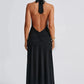 Halter Deep V Neck Backless Maxi Sleeveless Thigh High Split Long Dress The Clothing Company Sydney