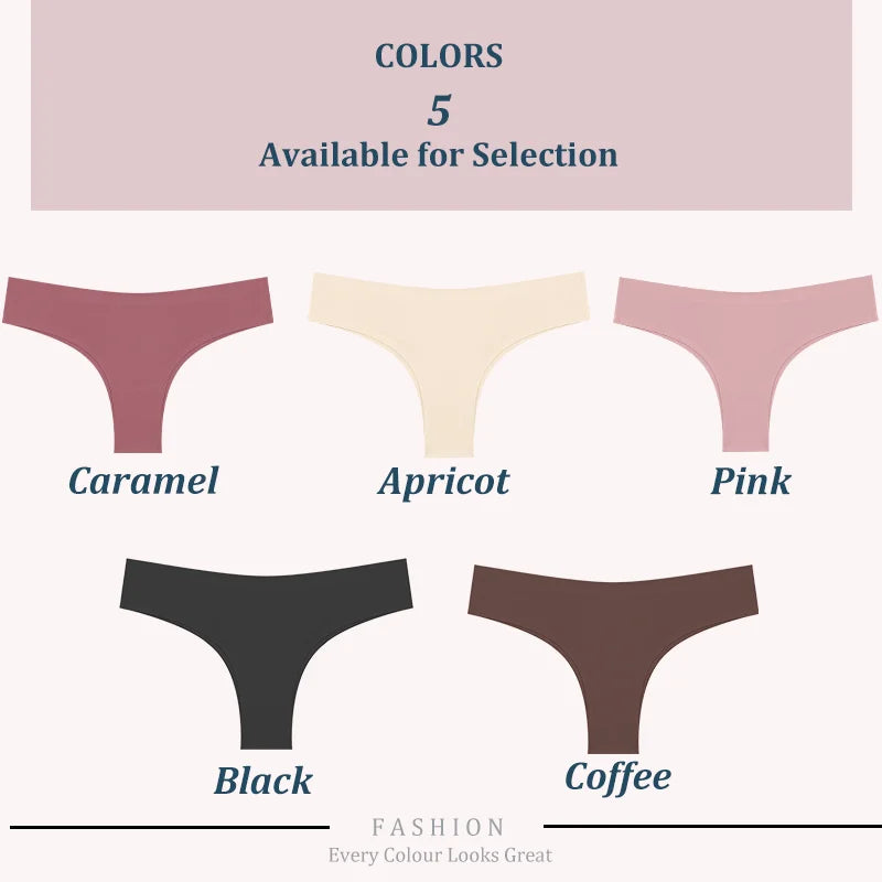 3 Pack Seamless Ultra-thin Panties Women Ice Silk Underwear Panty Low Waist G-string Briefs
