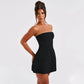 Strapless Party Club Evening Streetwear Bodycon Black White Short Mini Summer Dress The Clothing Company Sydney