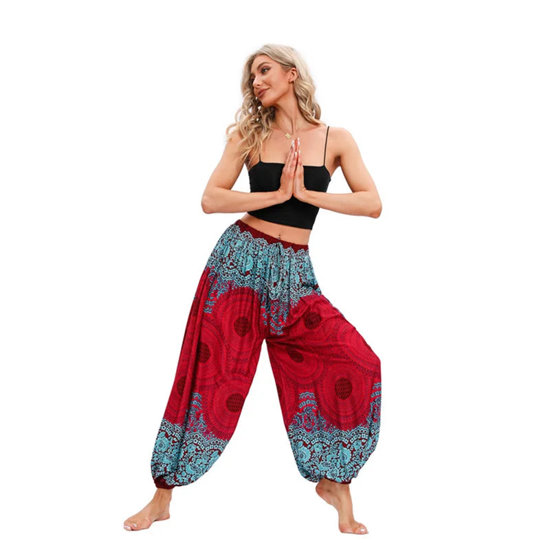 Boho Yoga Pants Women Hippie Harem Printed Dye High Waist Beach Wear The Clothing Company Sydney