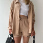 Summer Women's Suit Short Sets Outfits Suit Two Piece Button Up Matching Outfit Set