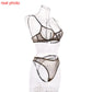 Seamless Bra Set See Through Lingerie Outfit Fine Lace Underwear Intimate 2 Piece Set