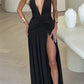 Halter Deep V Neck Backless Maxi Sleeveless Thigh High Split Long Dress The Clothing Company Sydney