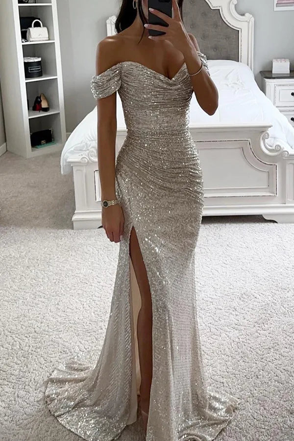 Women's Evening Dress Sequined Trumpet Long Dresses Female Elegant Fashion Bling Club Party Dress The Clothing Company Sydney