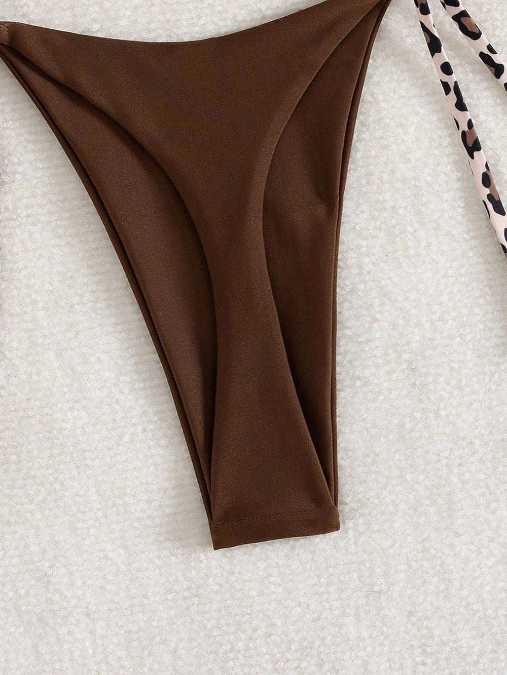 Halter Bikini Set Lace-Up Low Waist Two Piece Triangle Thong Swimwear Leopard Tie On Side Brazilian Micro Bikini Set