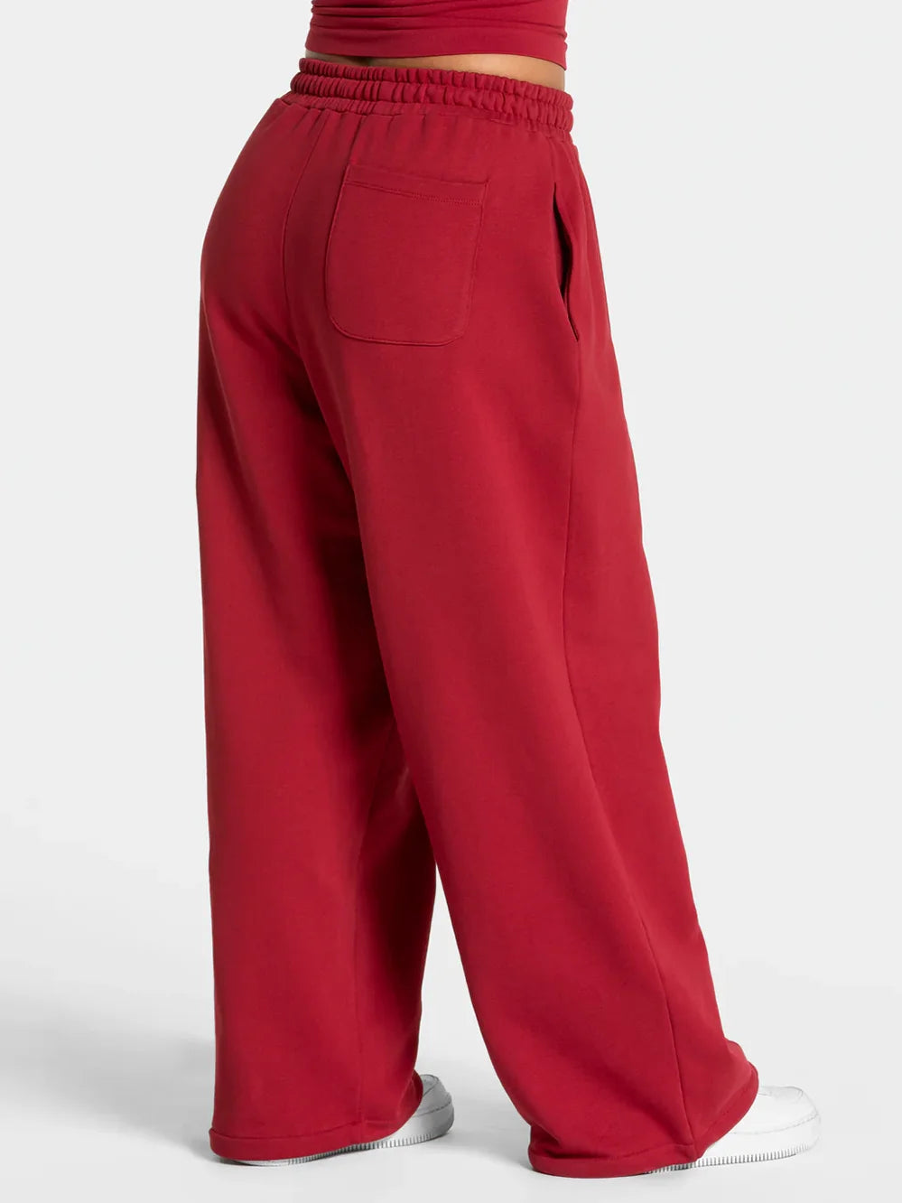 Women's Contrast line Wide Leg Joggers Running Trouser Cotton Mid Waist Casual Loose Sports Yoga Pants With Back Pocket Gymwear The Clothing Company Sydney