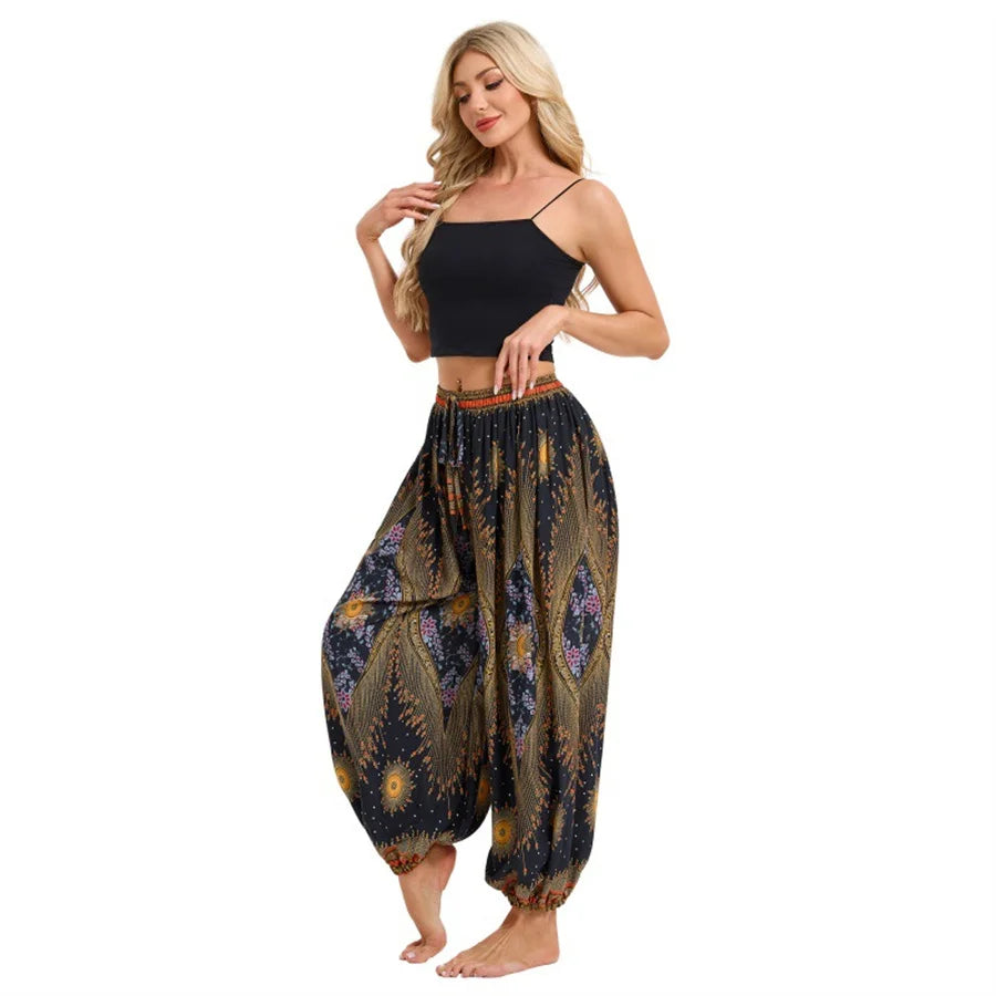Boho Yoga Pants Women Hippie Harem Printed Dye High Waist Beach Wear The Clothing Company Sydney