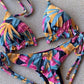 2 Piece Micro Swimsuit Women Feather Print Swimwear Female Bathing Suit Bikini Set The Clothing Company Sydney