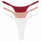 3 Pack Set Women's Panties Low Waist Cotton G-string Thong Panties Solid Colour Metal T-pants Panties Lingerie The Clothing Company Sydney