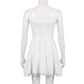 Lace Panel A-line Dress White Coquette Party Holiday Sleeveless Mini Corset Elegant Dress The Clothing Company Sydney