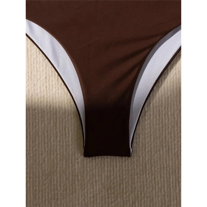 Halter Wrinkled High Neck High Waist Bikini Women Swimwear Two piece Bikini set Bather Bathing Suit Swimsuit The Clothing Company Sydney