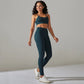 Seamless Ribbed Women's Sportswear Two Piece Yoga Set High Waist Gym Leggings Crop Top Fitness Sports Suits Acid Wash Activewear The Clothing Company Sydney