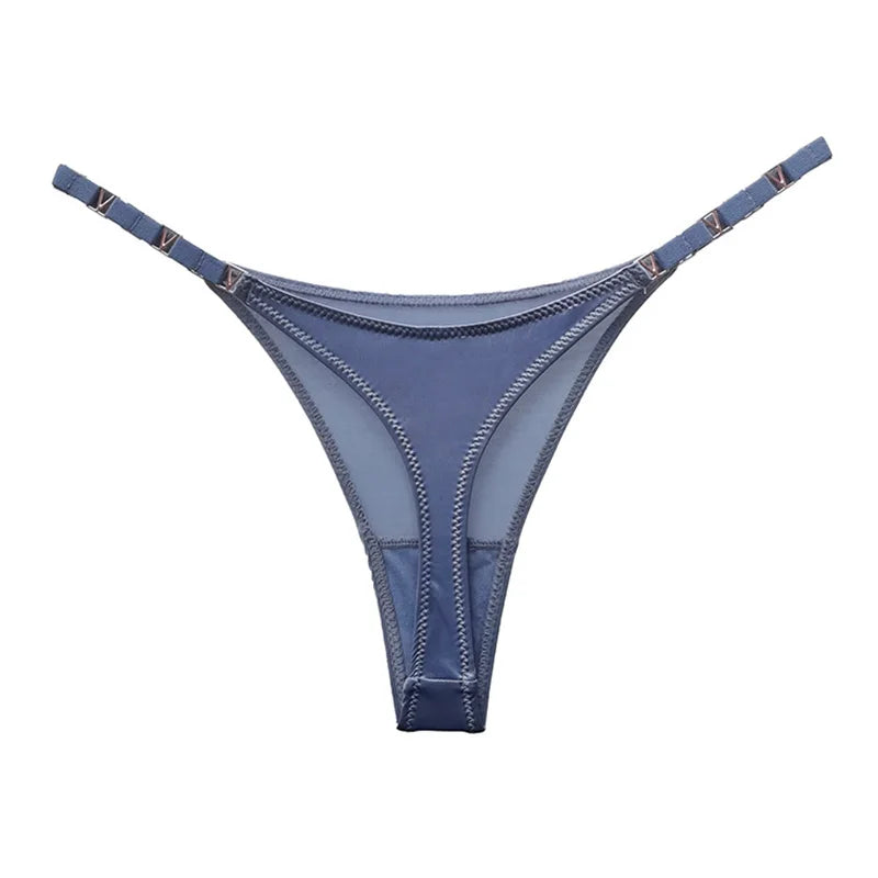 Seamless Thong Women Underwear Briefs Panties Zebra Flower Low Rise Metal Buckle G String Bikini Panty