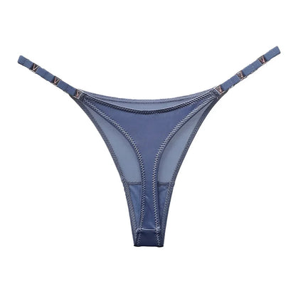Seamless Thong Women Underwear Briefs Panties Zebra Flower Low Rise Metal Buckle G String Bikini Panty
