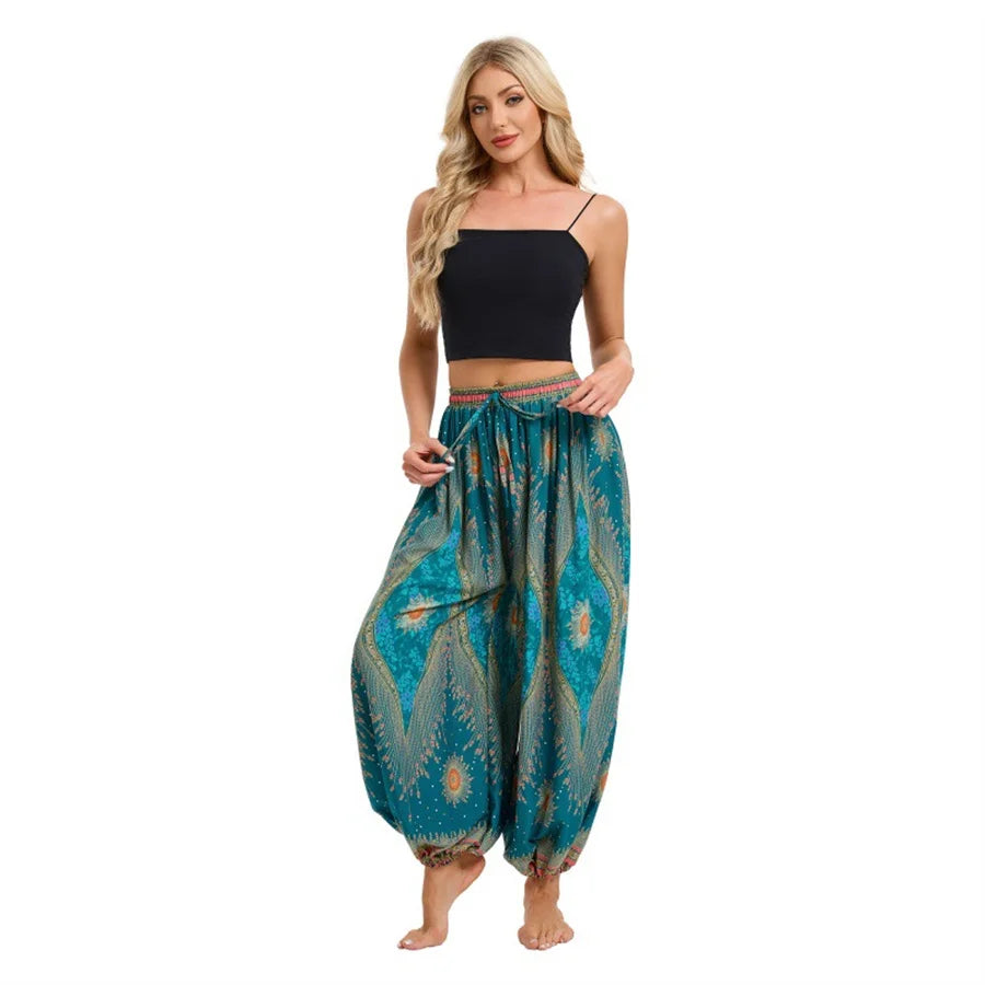 Boho Yoga Pants Women Hippie Harem Printed Dye High Waist Beach Wear The Clothing Company Sydney