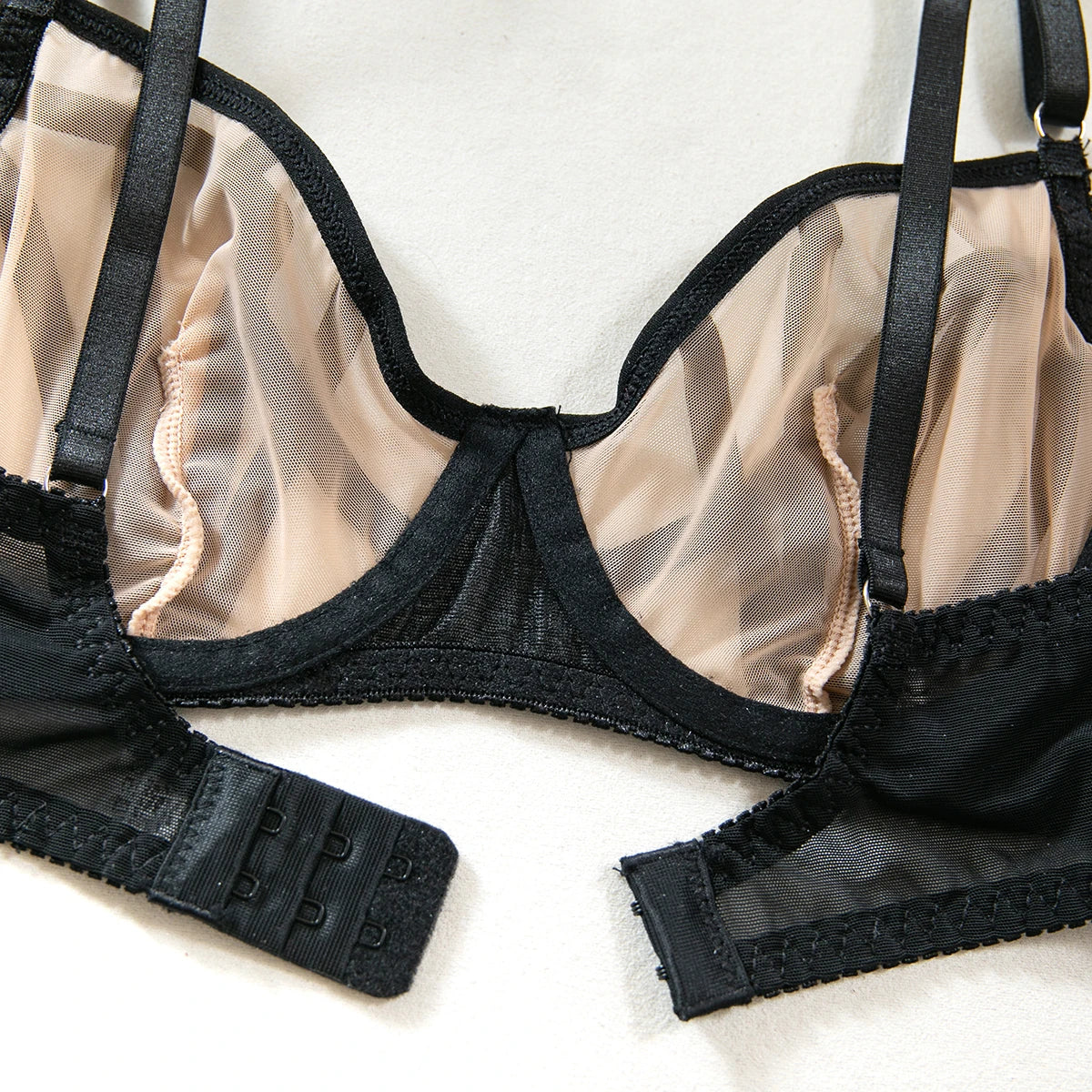 Irregular Plaid Lingerie 2 Piece Sets Mesh Patchwork See Through Bras And Thongs Suits Intimate Outfit The Clothing Company Sydney