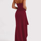 Off Shoulder Elegant High Rise Split Maxi Club Outfits Strapless Evening Gown Dress The Clothing Company Sydney