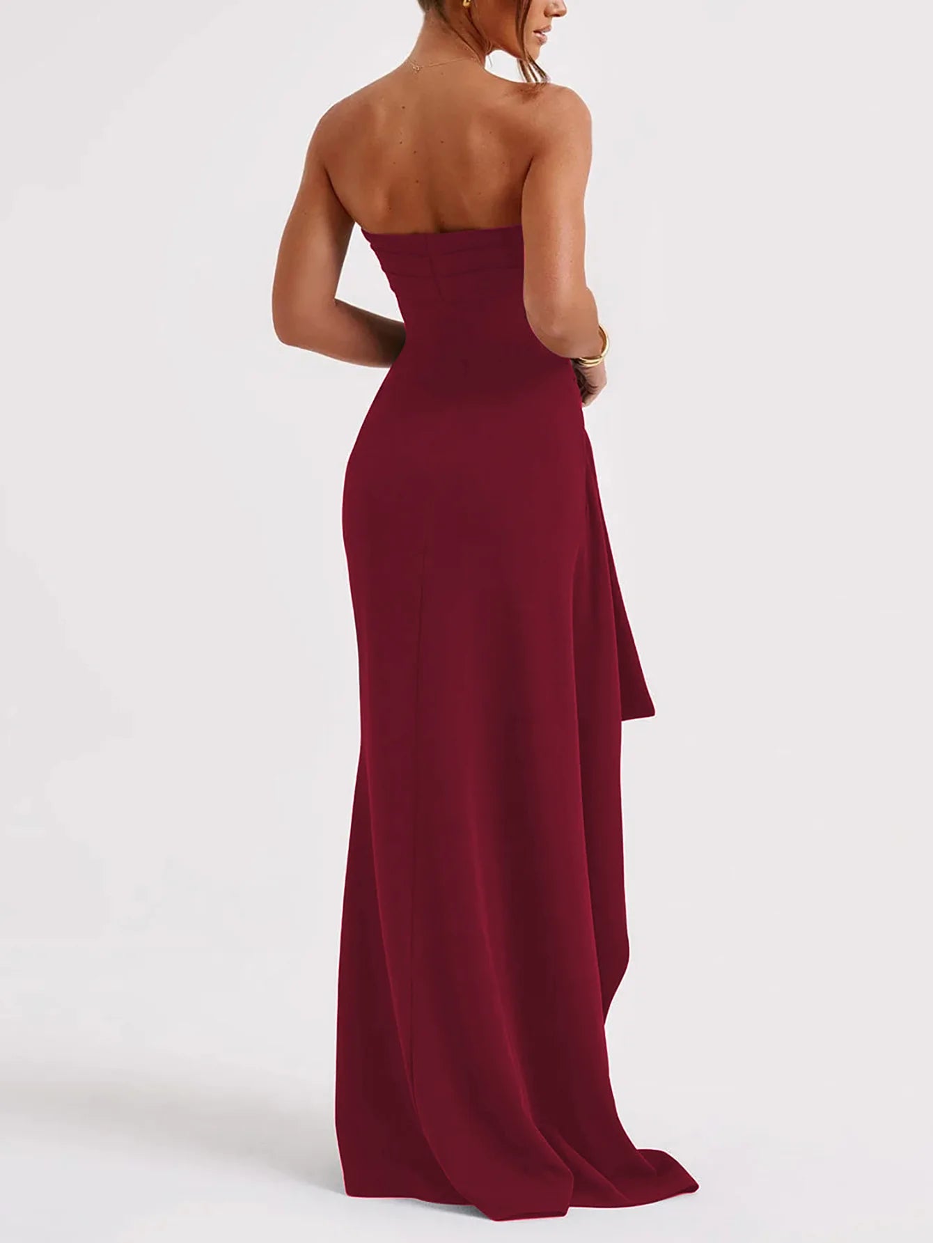 Off Shoulder Elegant High Rise Split Maxi Club Outfits Strapless Evening Gown Dress The Clothing Company Sydney