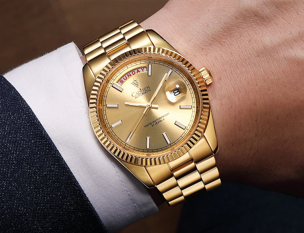 Cadisen DD40 Mens Luxury Automatic AR Sapphire Glass Mechanical Wristwatch 10Bar Miyota 8285 Movt Watch - The Clothing Company Sydney