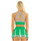 2 Piece Cheerleader Costume Women Adult Cheerleading Uniform Dancing Outfit Sleeveless Crop Top with Mini Pleated Skirt The Clothing Company Sydney