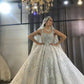 Luxurious Sparkling Sequin Wedding Dress Ball Gown Sleeveless Long Rhinestone Bridal Dress With Court Train Robes