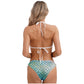 Women's Mermaid Print Swimsuit Bikini Bathing Suit Halter Sponge Pad Bra and Drawstring Briefs Beach Pool Surfing Swimwear