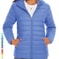 Full Zip Up Hooded Puffer Women's Winter Quilted Warm Down Coats Casual Windbreaker Padded Outwear Outdoor Jacket