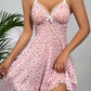 Summer Pink Dress Floral Printed Lace for Women Home V-neck with Strap Camisole Nightdress