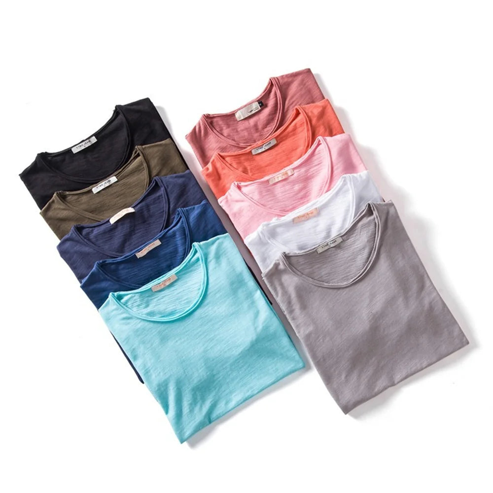 100% Cotton Men's T-shirt Casual Soft Fitness Summer T-shirts O-Neck Short Sleeve Top